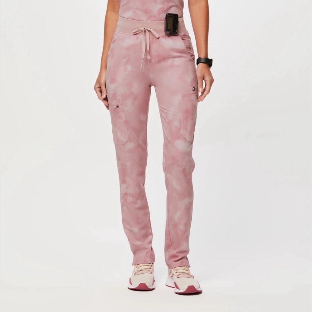 Figs pink marble rose scrub pant